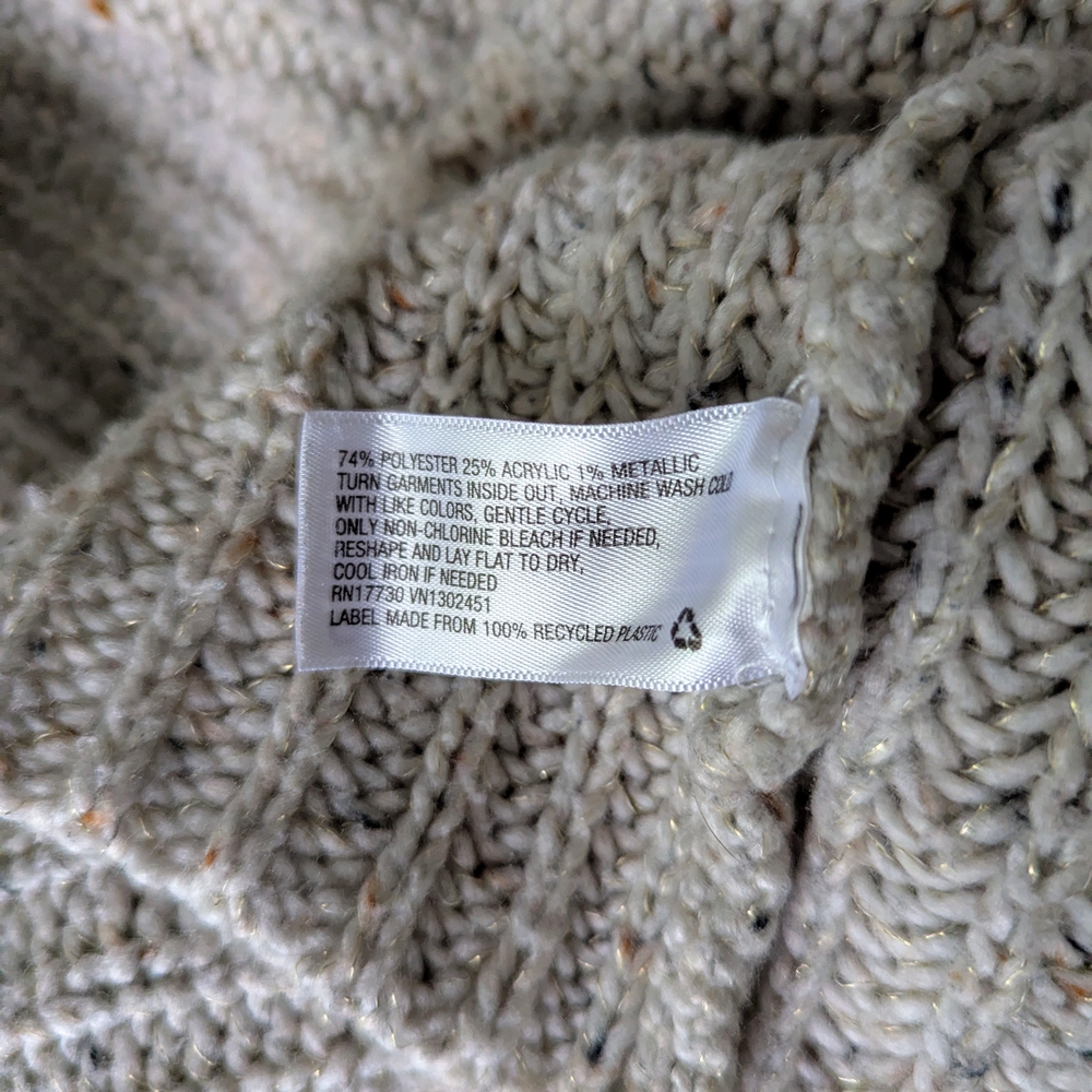 A New Day Chunky Knit Crew Neck Sweater in Cream & Gold Sparkle Size L - Picture 5 of 5